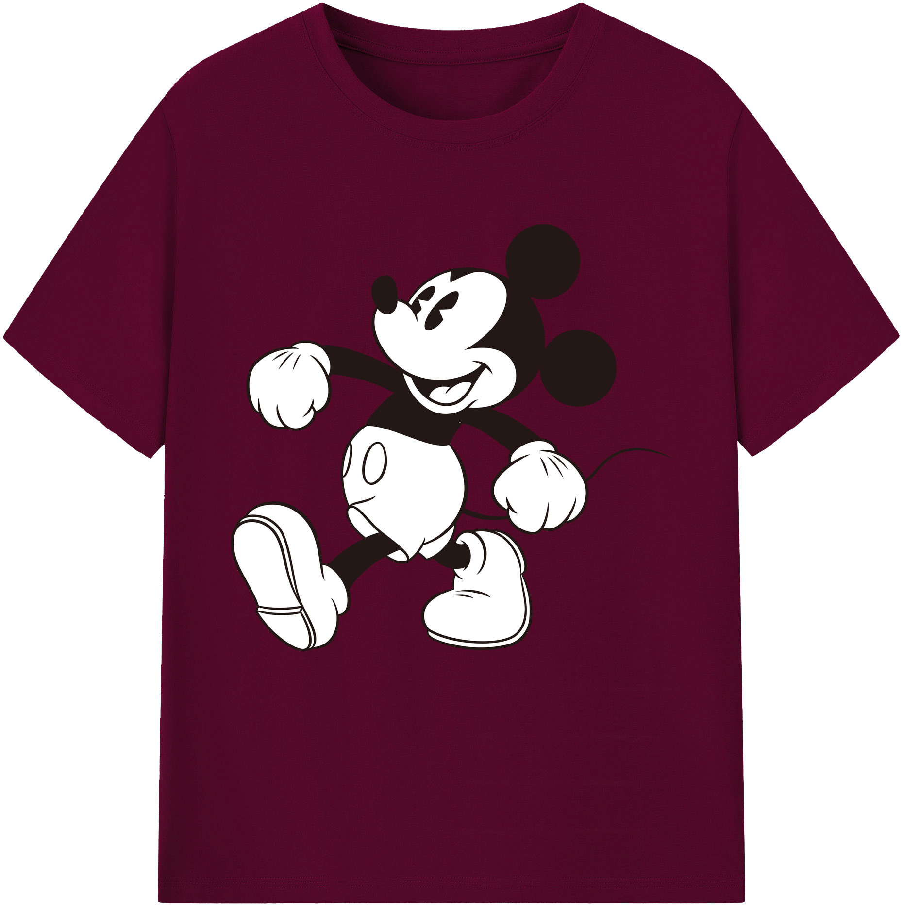 （画像用） ミッキーマウス Mickey Mouse レディースカジュアルプリントTシャツ（綿100％）